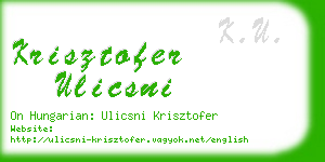 krisztofer ulicsni business card